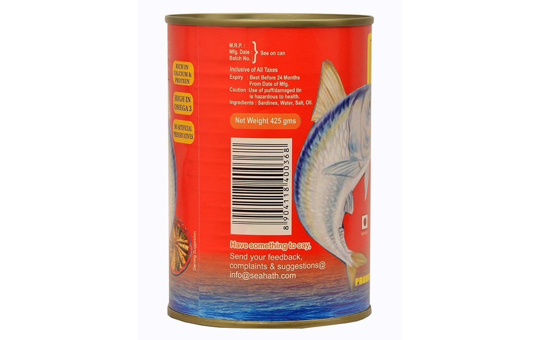 Seahath's Sardines In Brine & Oil    Tin  425 grams